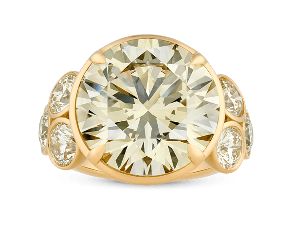 Triple Excellent Diamond Ring, 12.86 Carats