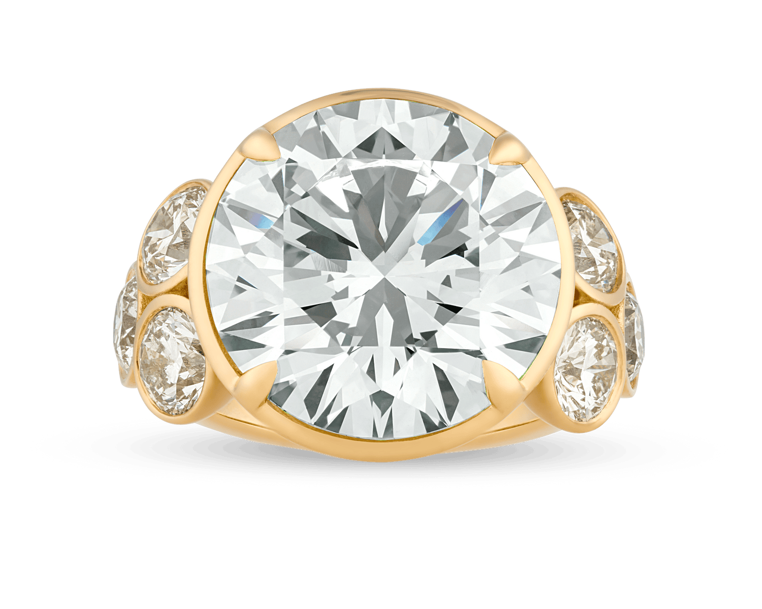 Triple Excellent Diamond Ring, 12.86 Carats
