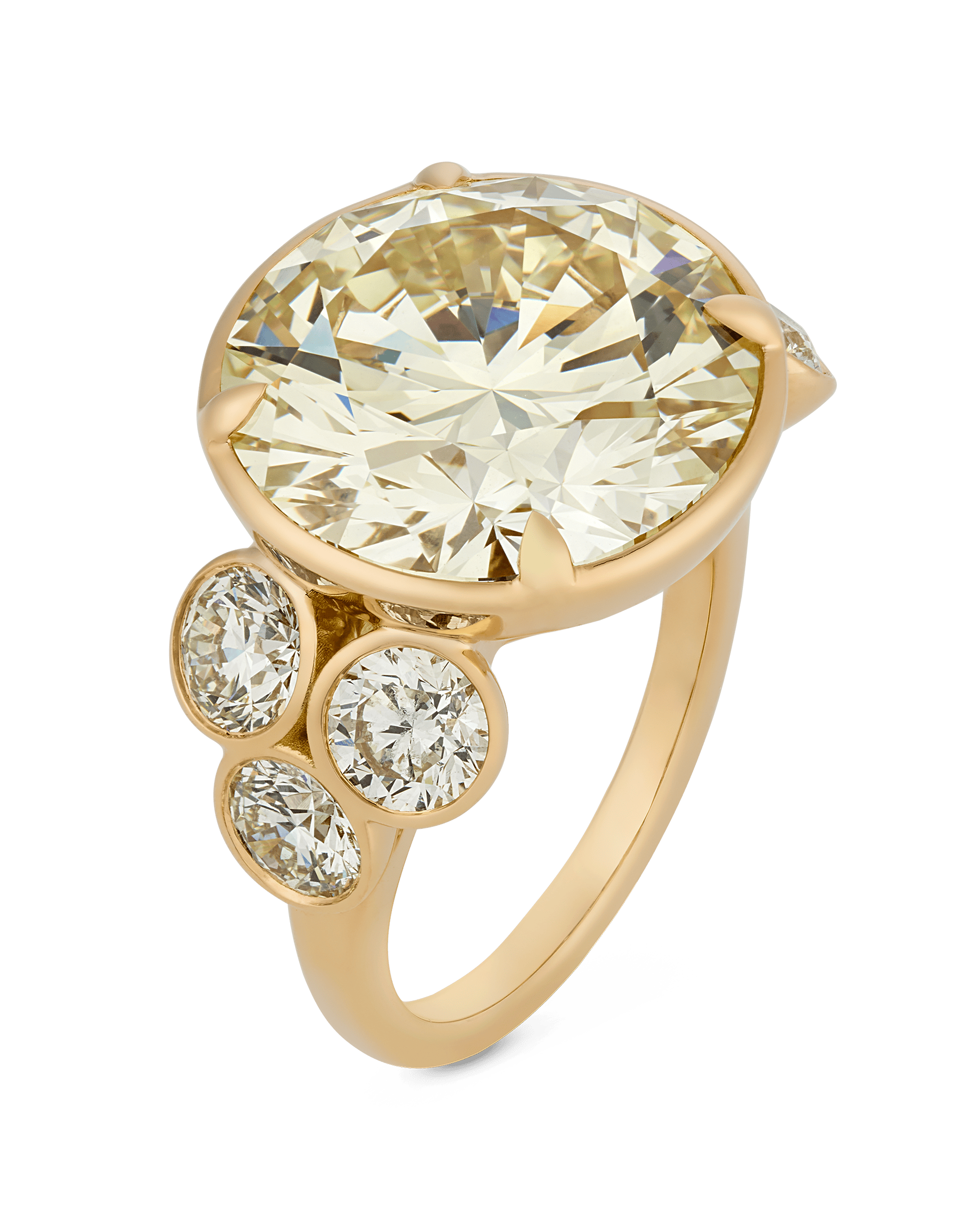 Triple Excellent Diamond Ring, 12.86 Carats