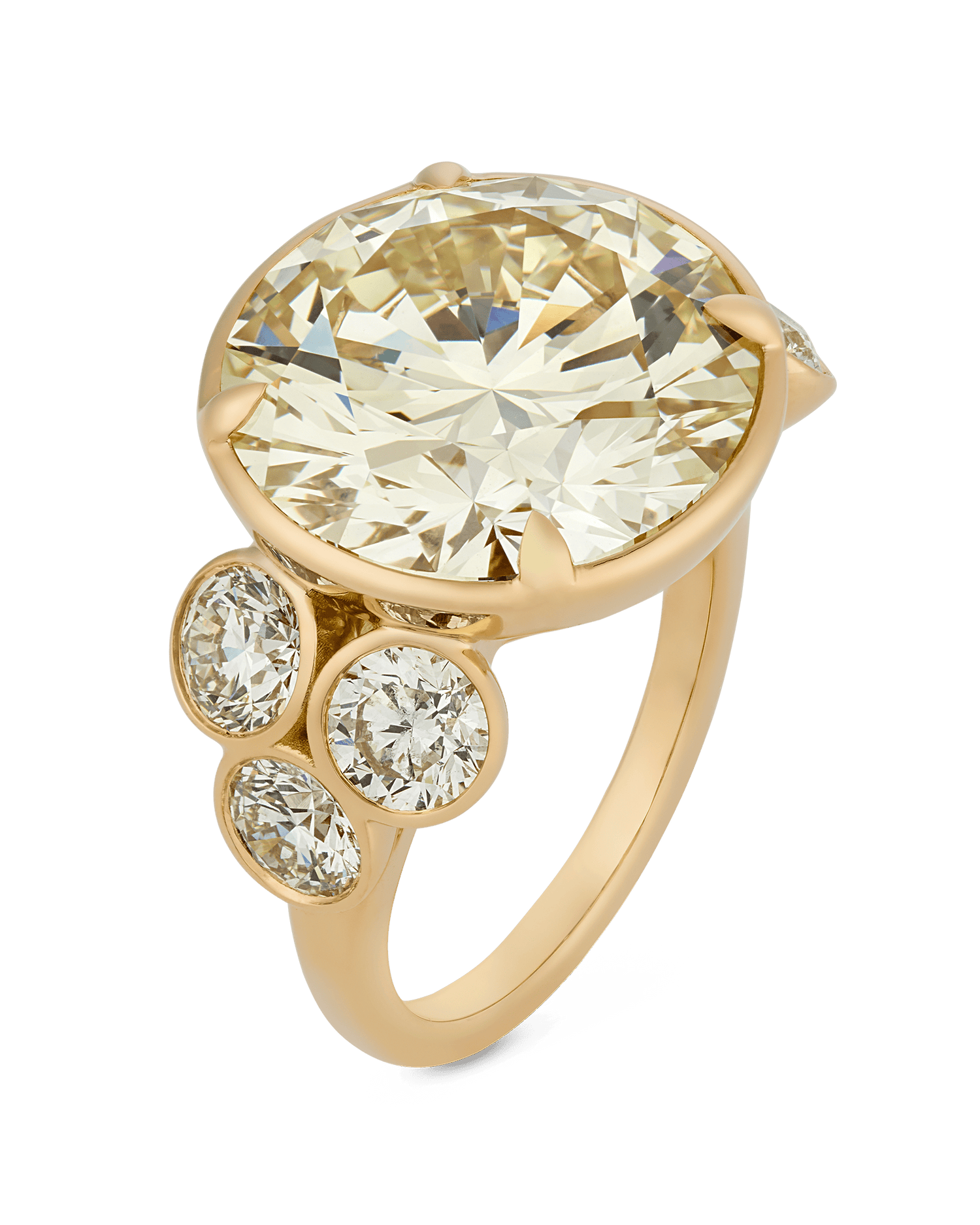 Triple Excellent Diamond Ring, 12.86 Carats