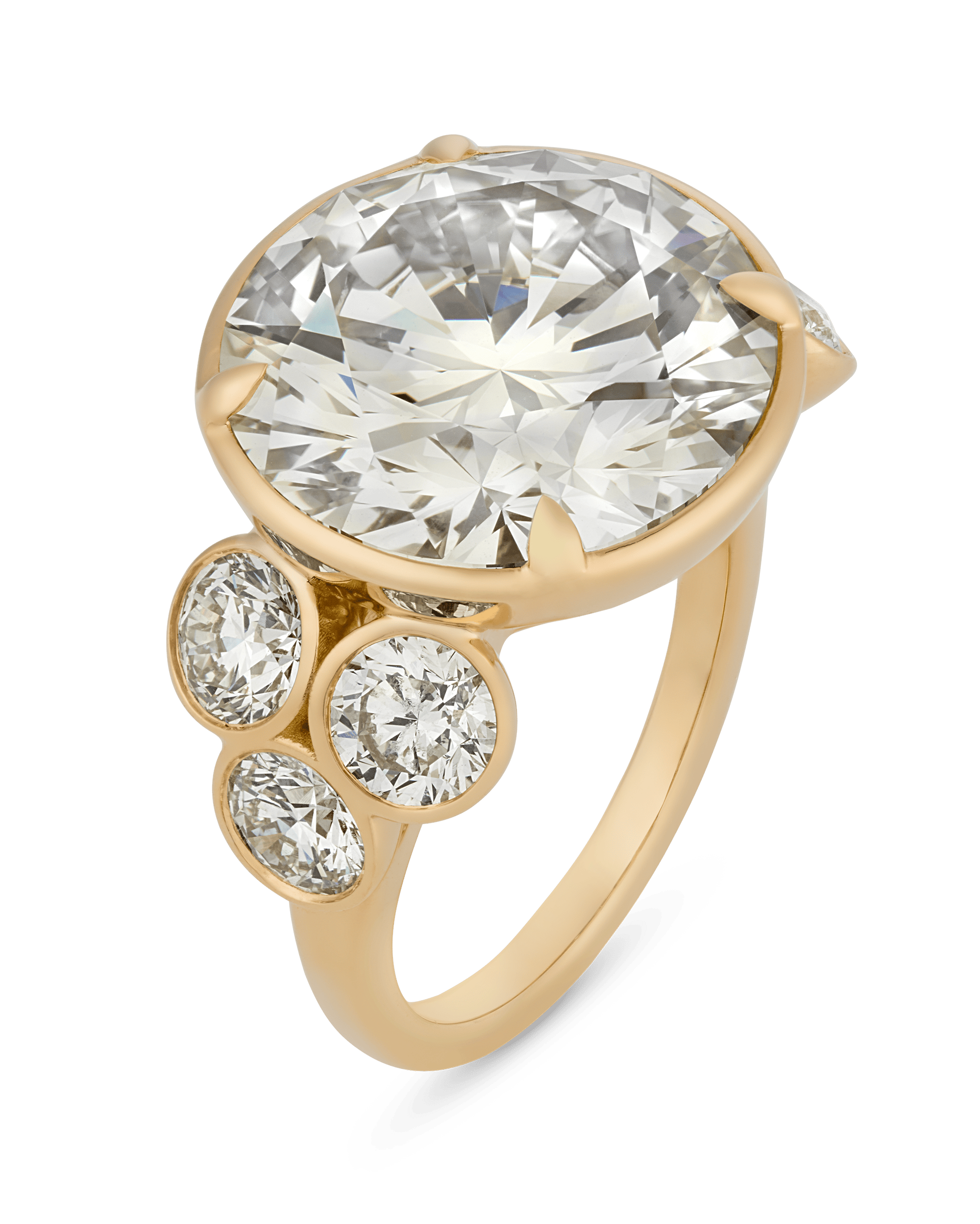 Triple Excellent Diamond Ring, 12.86 Carats