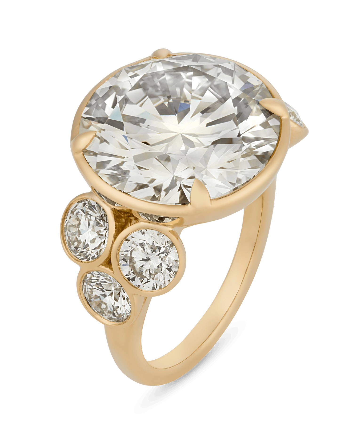 Triple Excellent Diamond Ring, 12.86 Carats