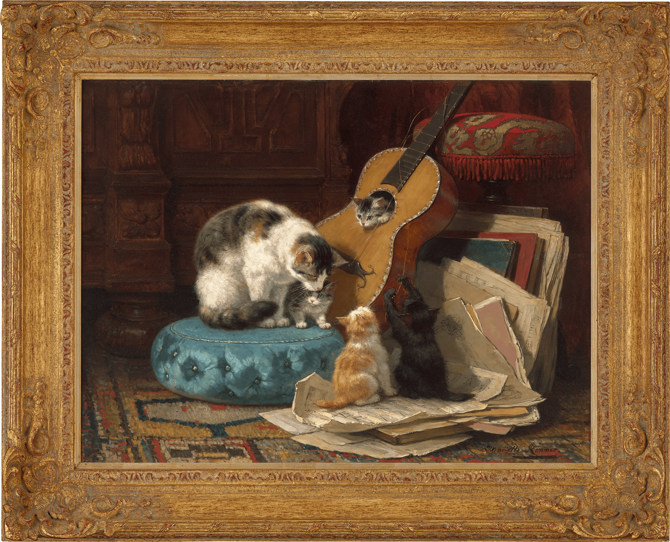 The Guitar Lesson by Henriëtte Ronner-Knip