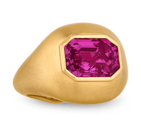 Rebecca Rau Ceylon Pink Sapphire Ring, 6.05 Carats