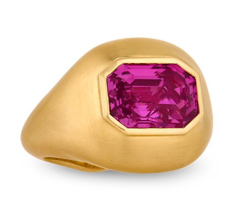 Rebecca Rau Ceylon Pink Sapphire Ring, 6.05 Carats
