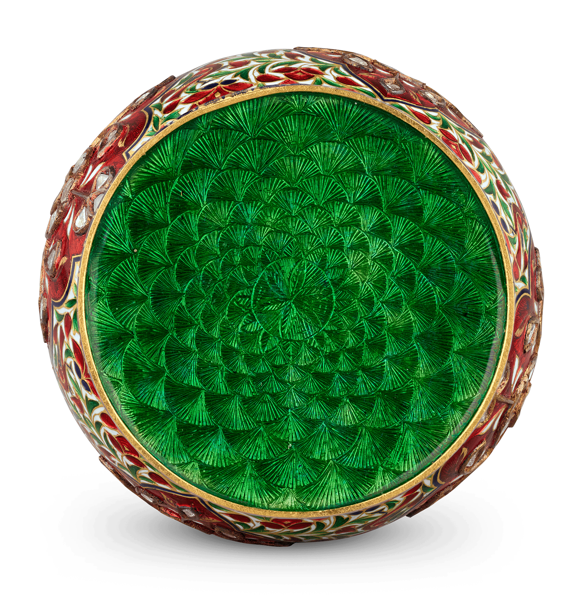 Mughal-Style Enameled Gold Flask