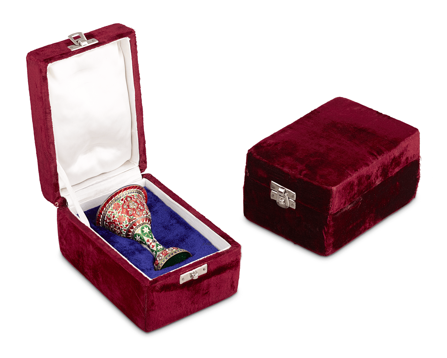 Mughal-Style Enameled Gold Goblets