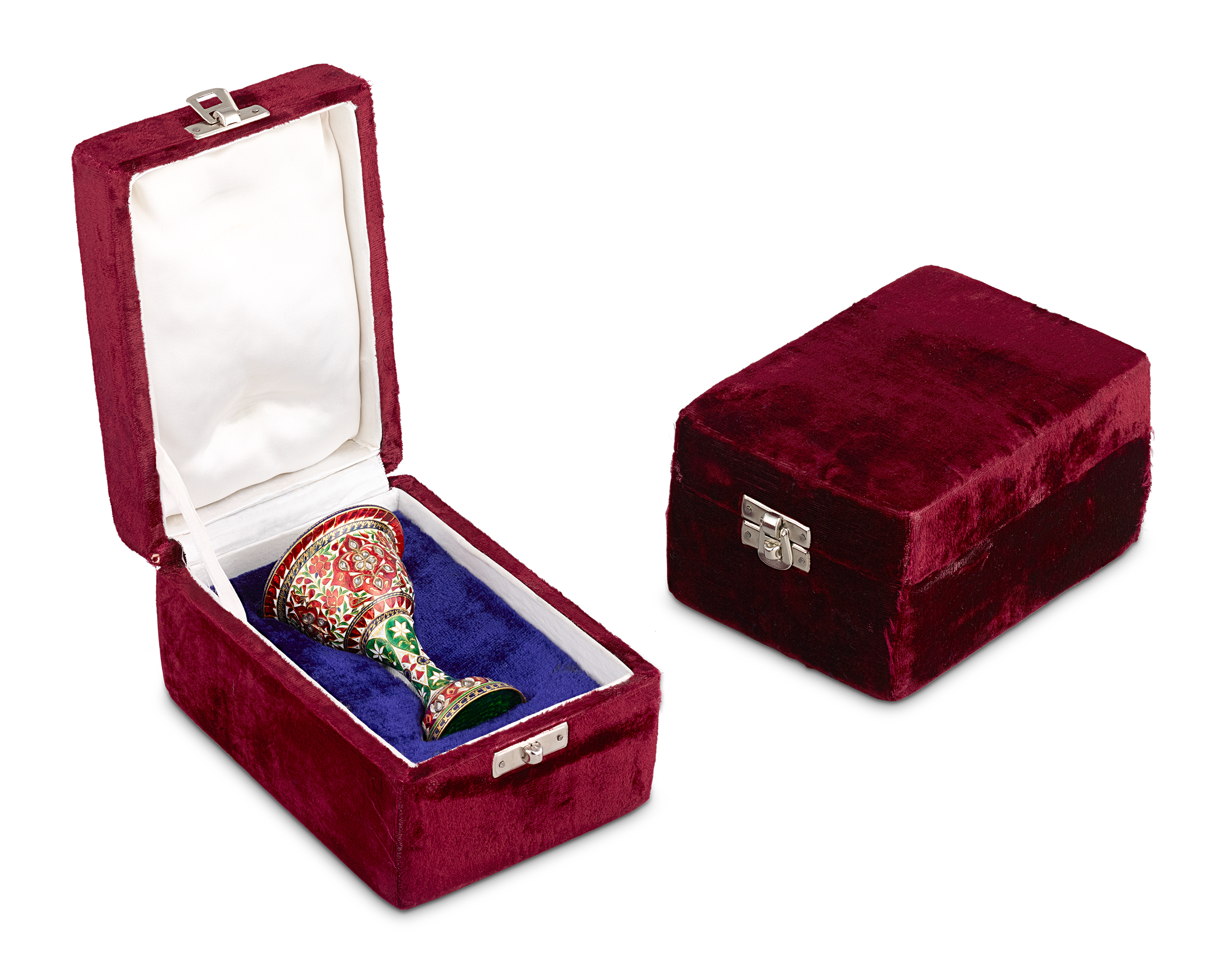 Mughal-Style Enameled Gold Goblets