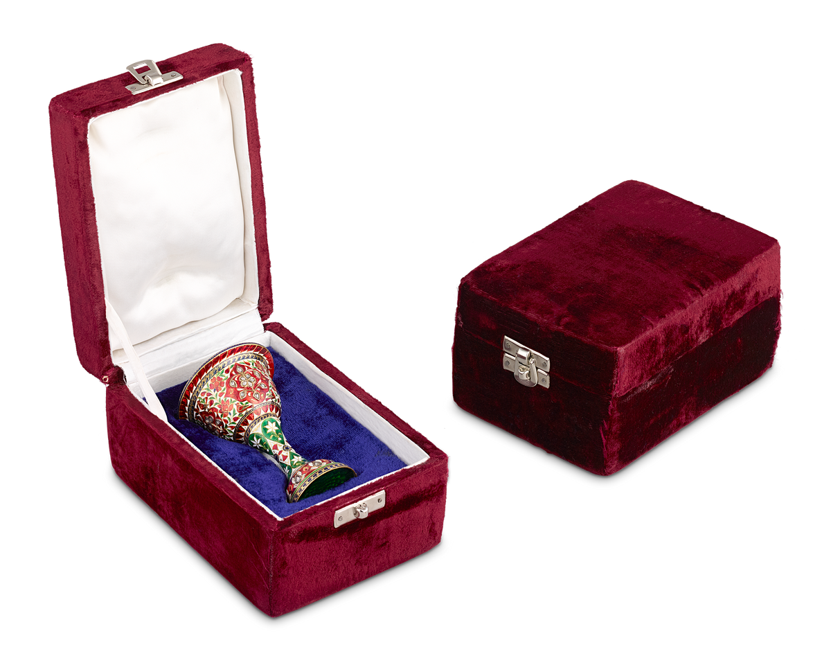 Mughal-Style Enameled Gold Goblets