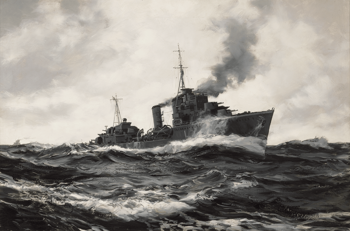 Destroyer by Montague Dawson