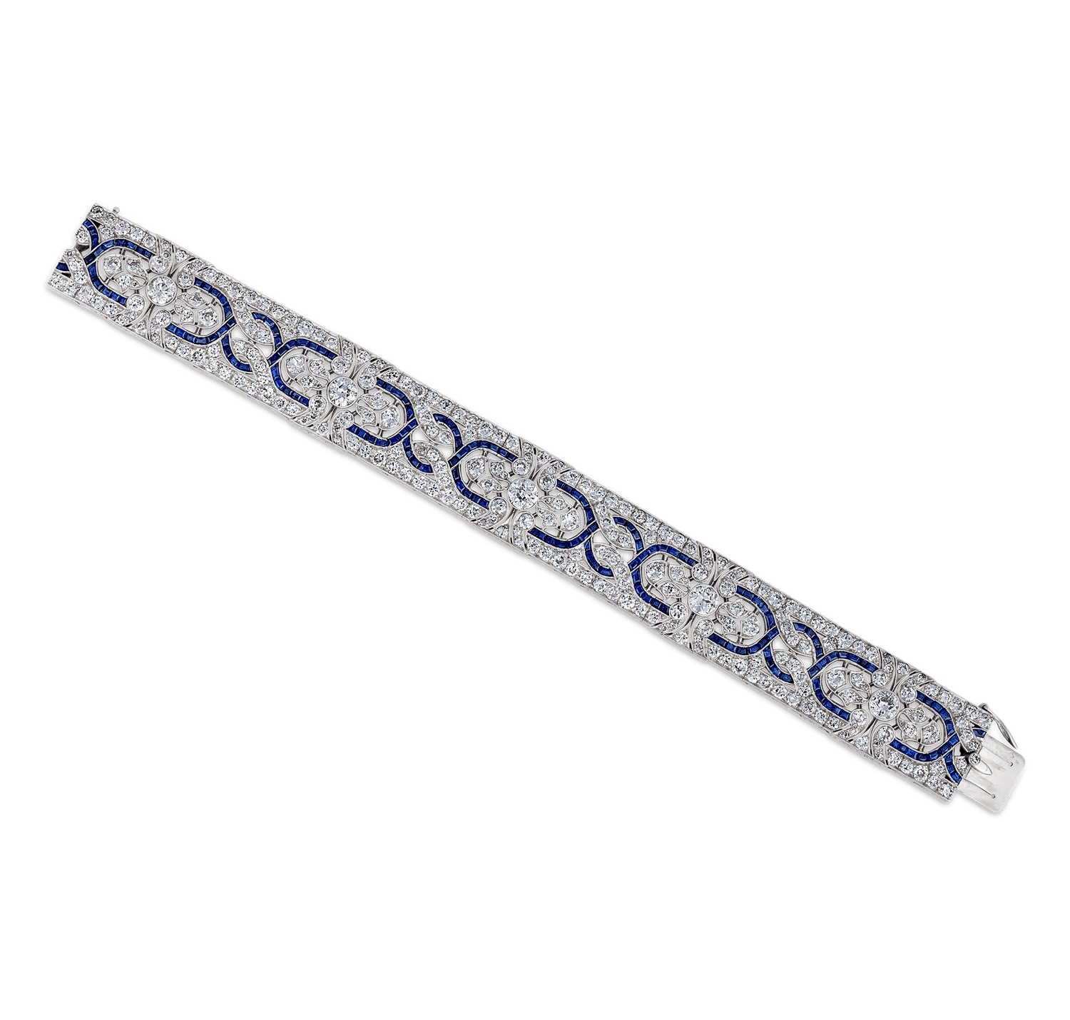 Lacloche Frères Art Deco Diamond and Sapphire Bracelet