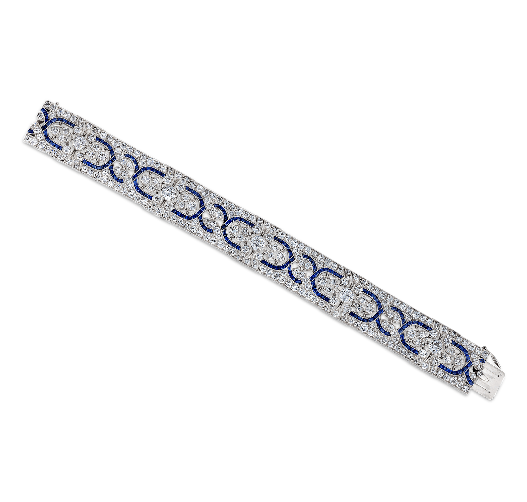 Lacloche Frères Art Deco Diamond and Sapphire Bracelet