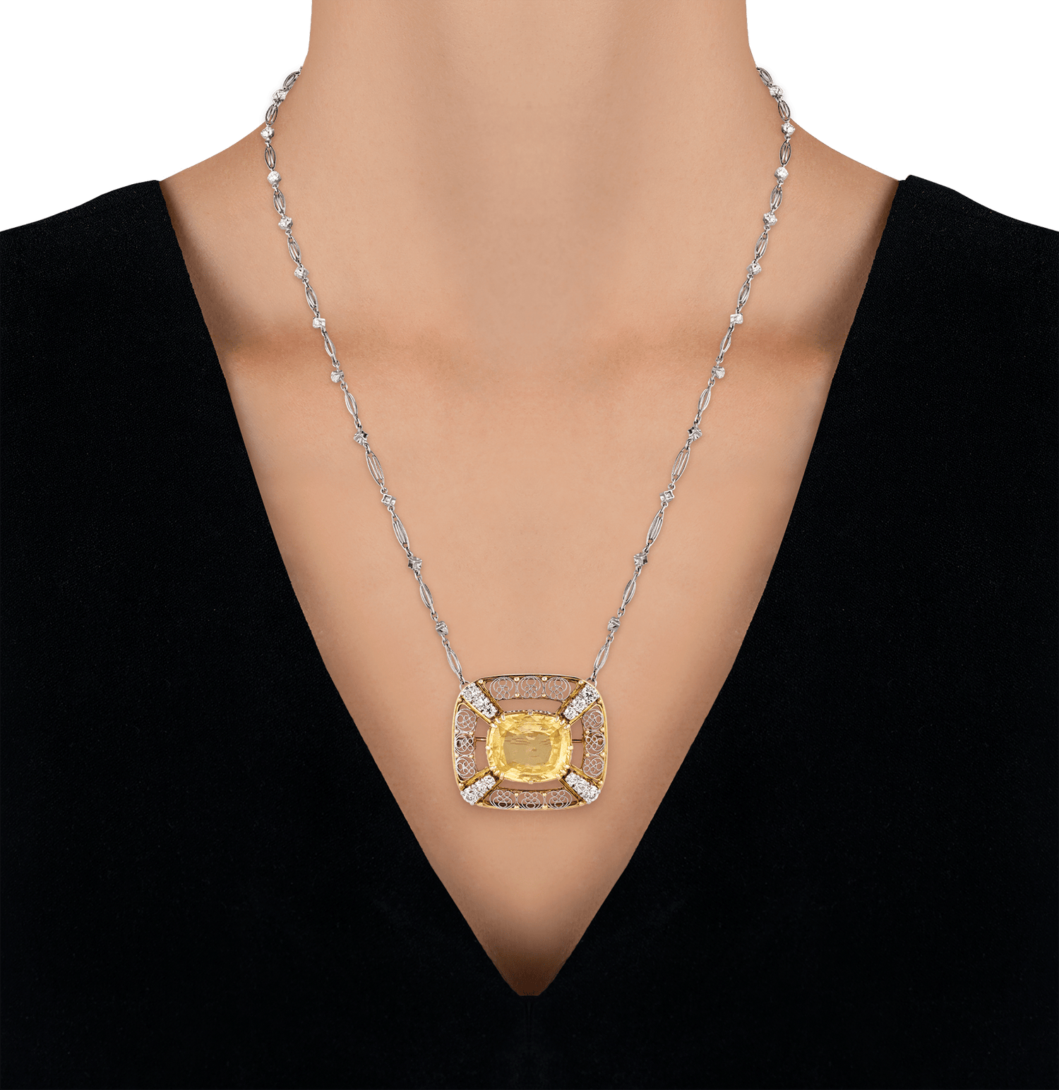 Louis Comfort Tiffany Ceylon Sapphire Necklace, 14.52 Carats