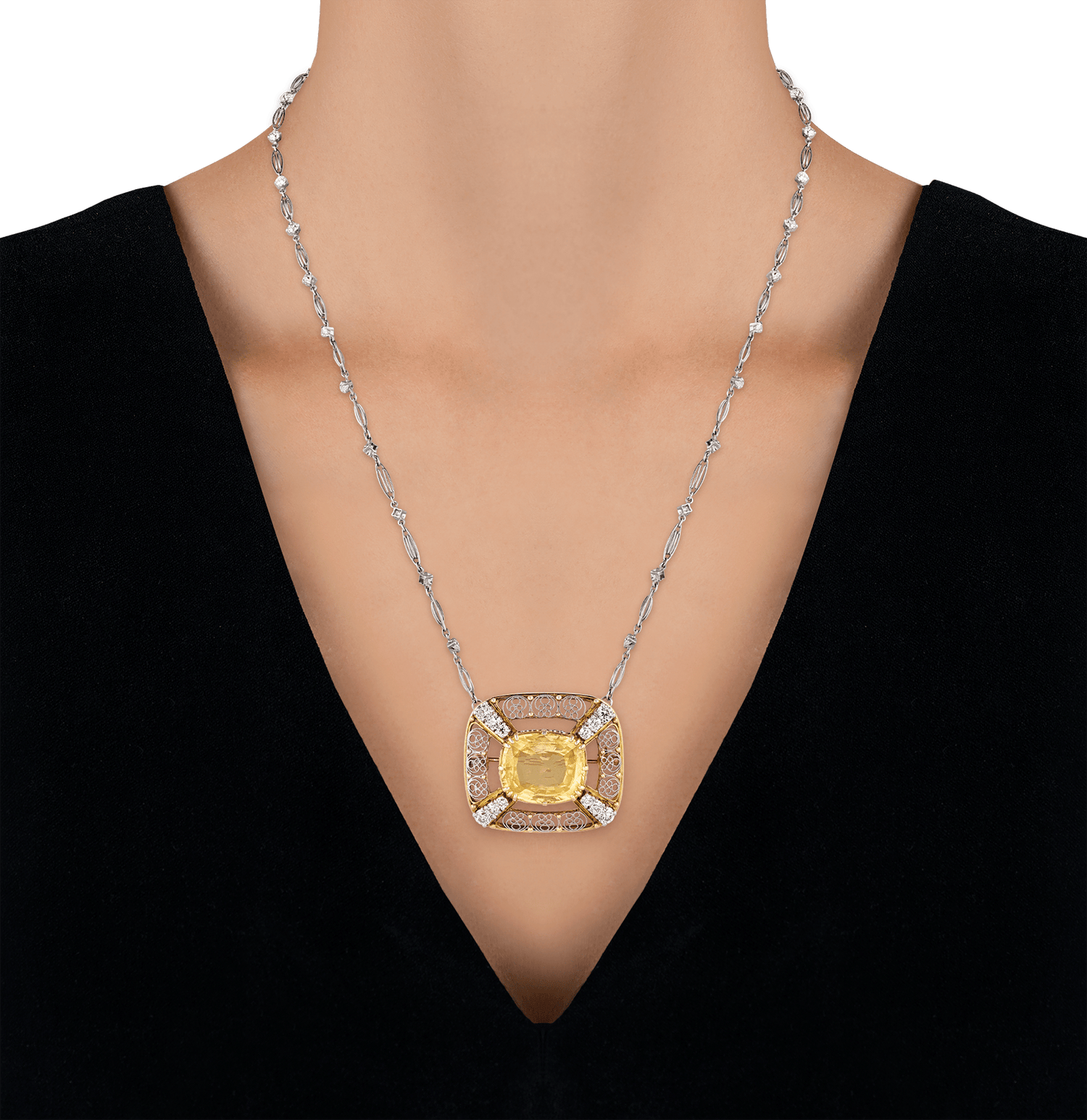 Louis Comfort Tiffany Ceylon Sapphire Necklace, 14.52 Carats