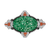 Art Deco Jade, Coral and Diamond Brooch