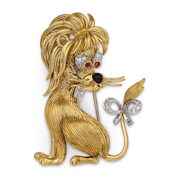 Gold Lion Brooch