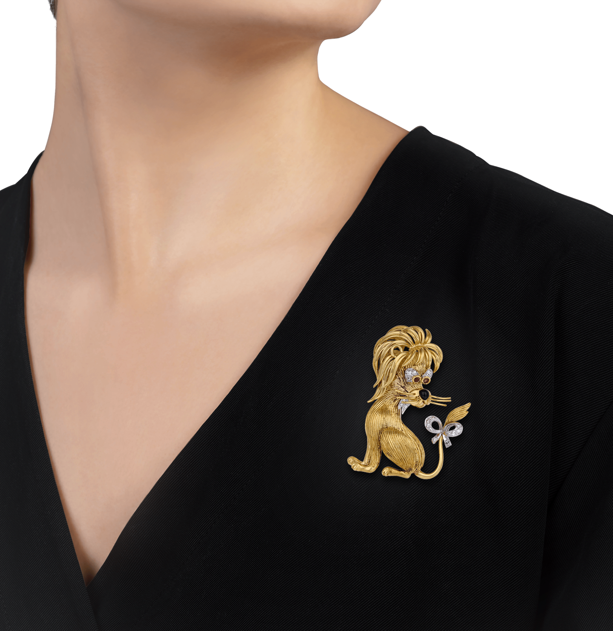 Gold Lion Brooch