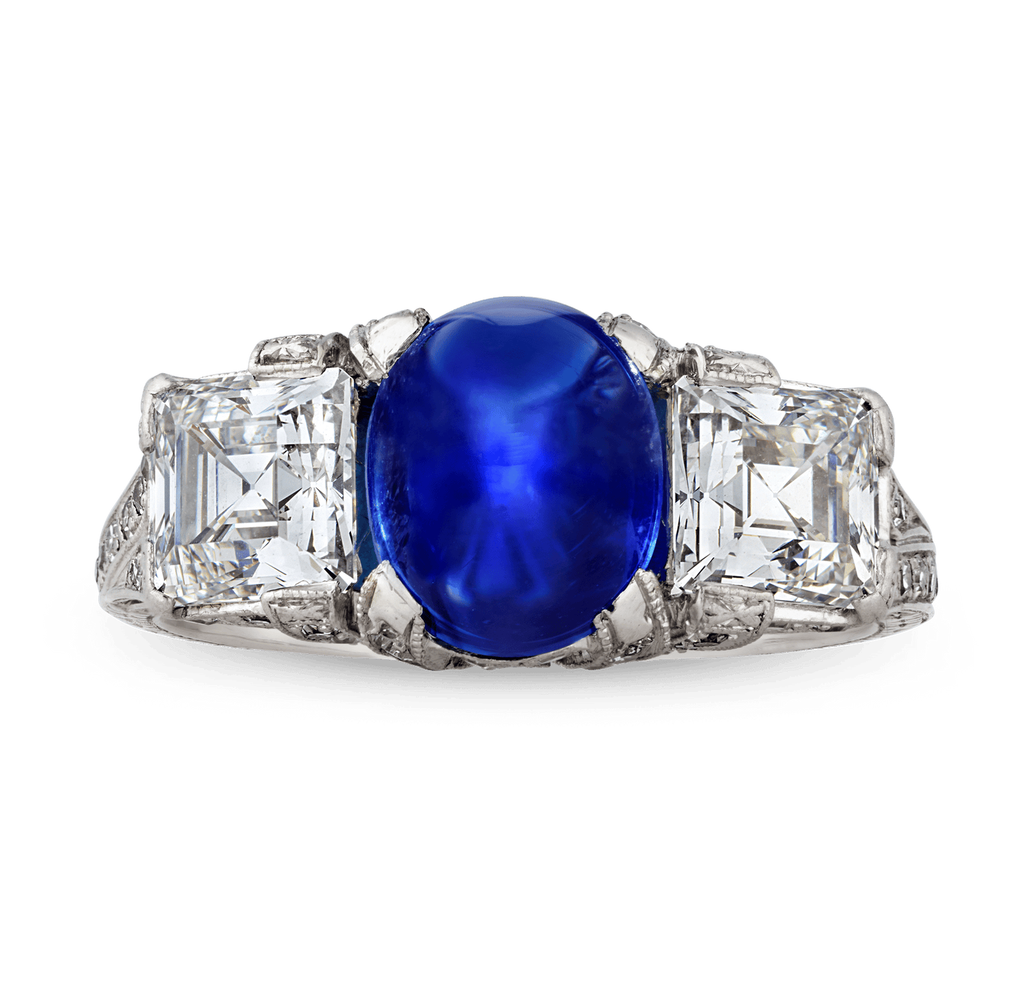 Tiffany & Co. Art Deco Untreated Kashmir Sapphire Ring, 3.26 Carats