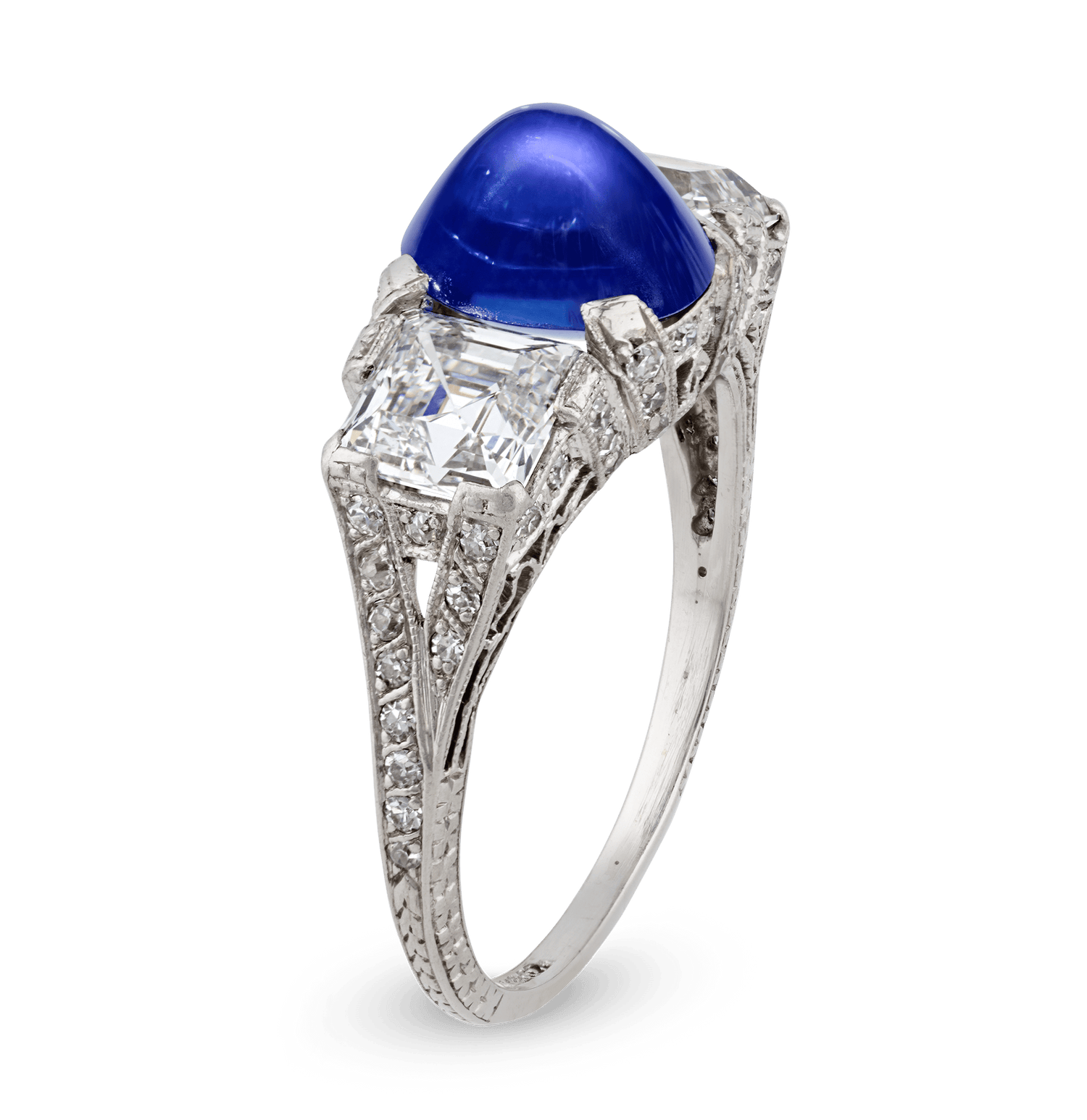 Tiffany & Co. Art Deco Untreated Kashmir Sapphire Ring, 3.26 Carats