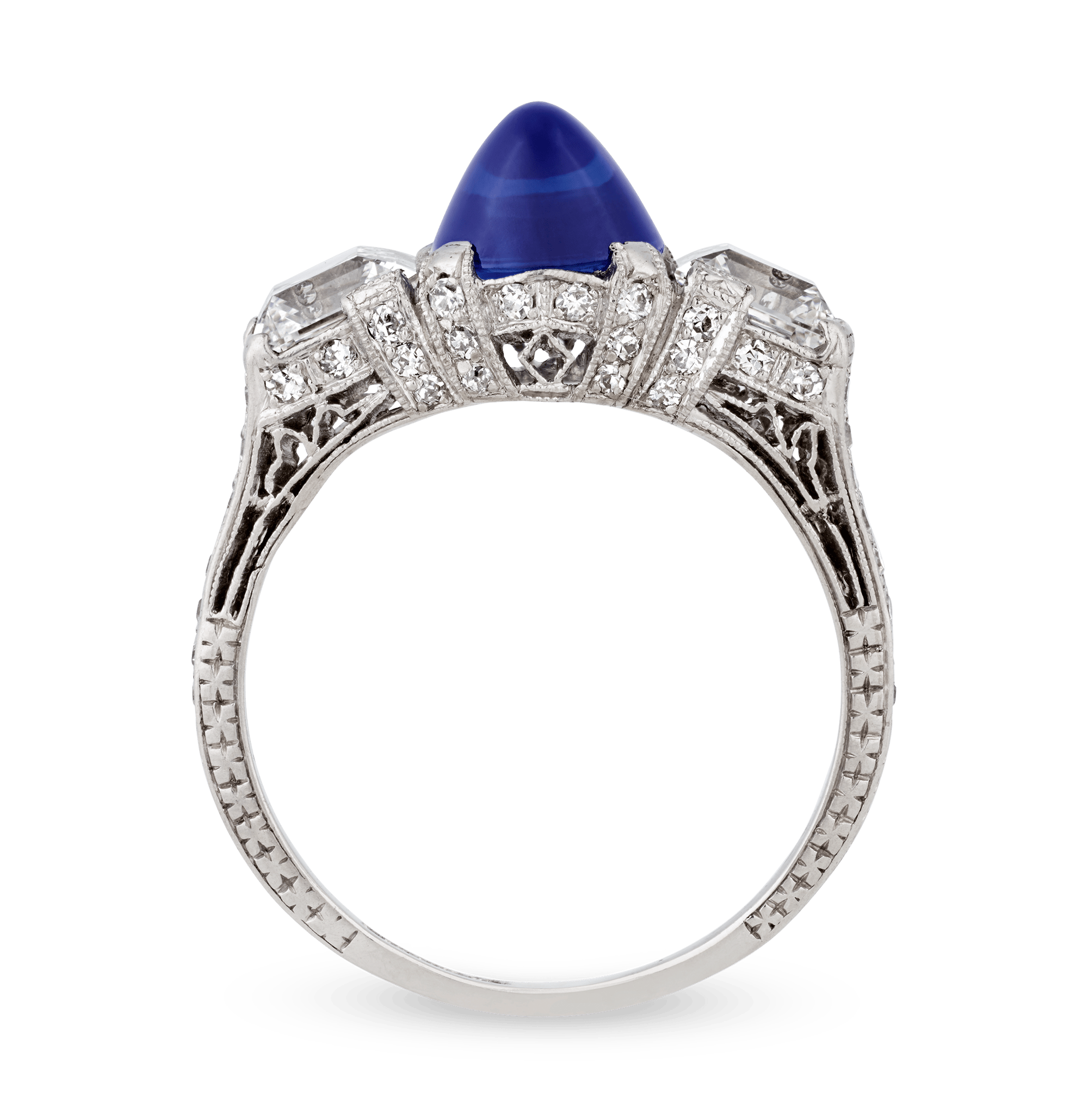 Tiffany & Co. Art Deco Untreated Kashmir Sapphire Ring, 3.26 Carats