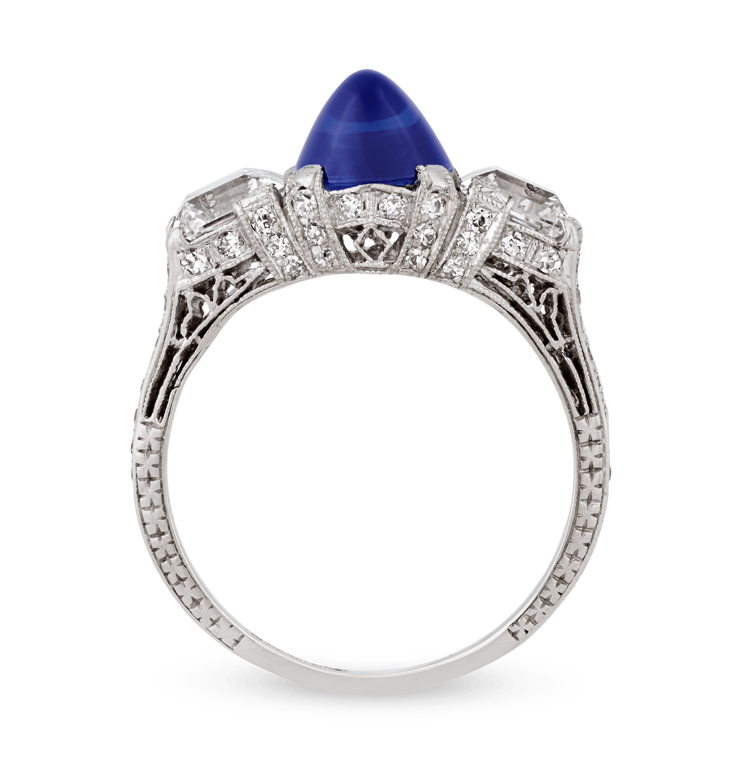 Tiffany & Co. Art Deco Untreated Kashmir Sapphire Ring, 3.26 Carats
