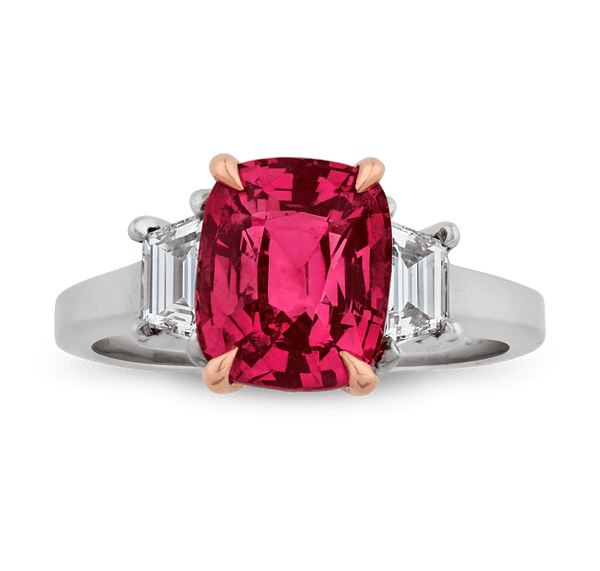 Pink Mahenge Spinel Ring, Untreated, 3.08 Carats