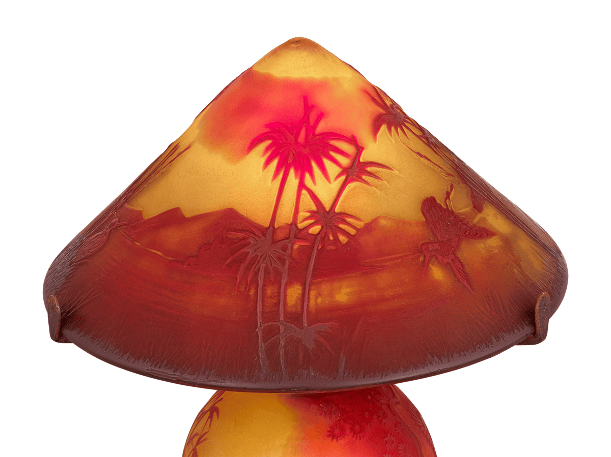 Muller Frères Landscape Cameo Glass Table Lamp
