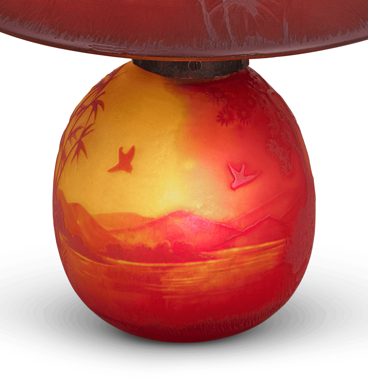 Muller Frères Landscape Cameo Glass Table Lamp