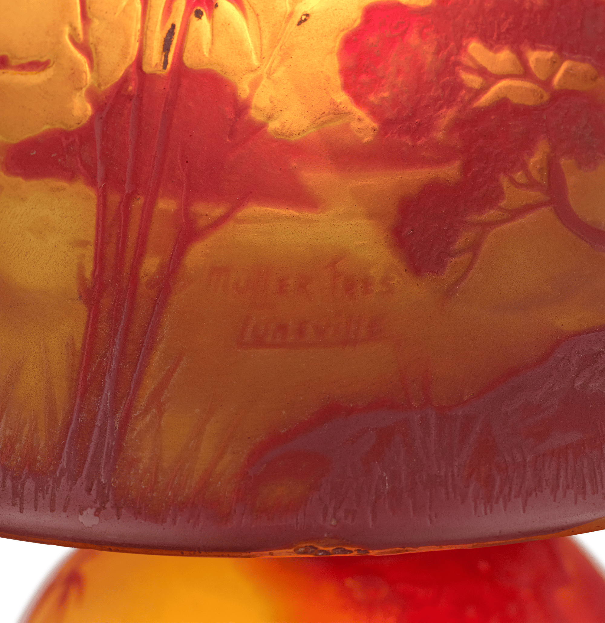 Muller Frères Landscape Cameo Glass Table Lamp
