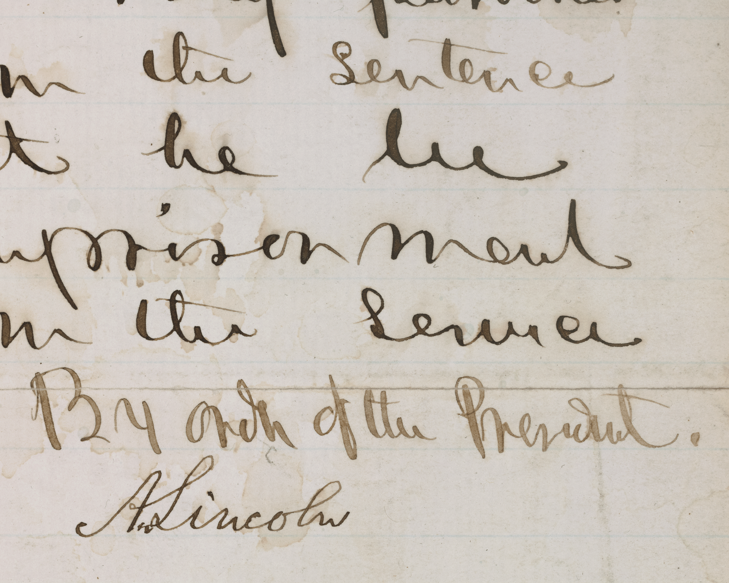 Civil War Letter of Pardon from Abraham Lincoln