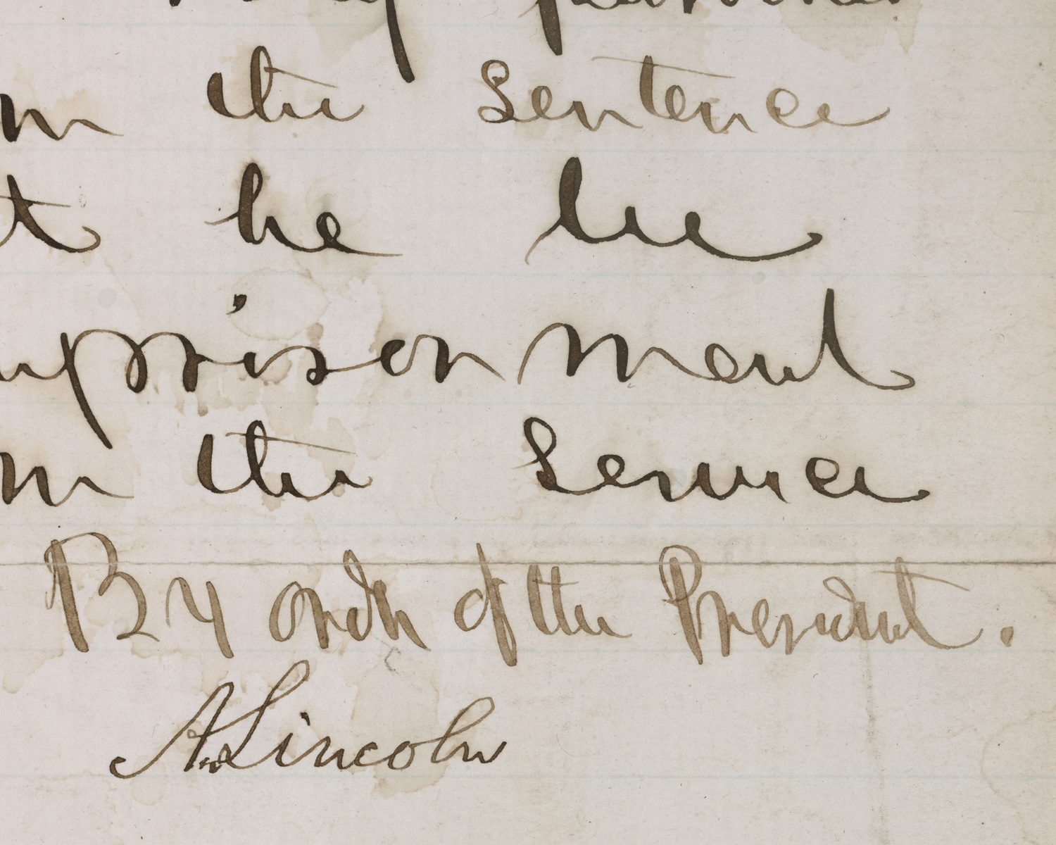 Civil War Letter of Pardon from Abraham Lincoln