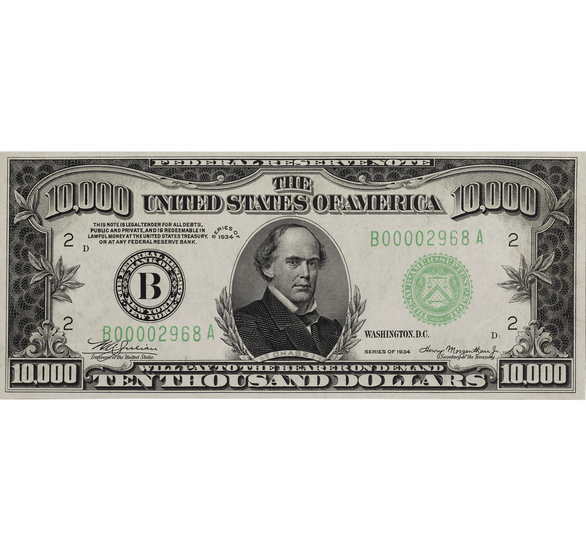 1934 Binion $10,000 Federal Reserve Note
