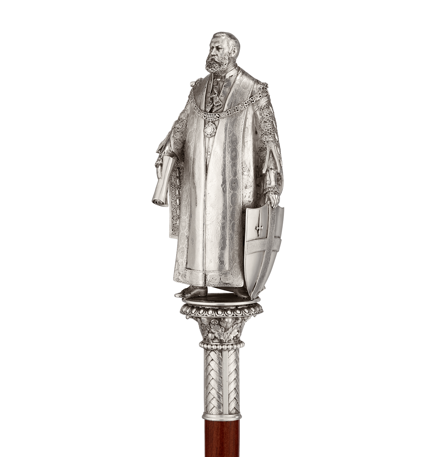 Silver Ceremonial Mace Head and Illuminated Address to Robert Nicholas Fowler, Lord Mayor of London