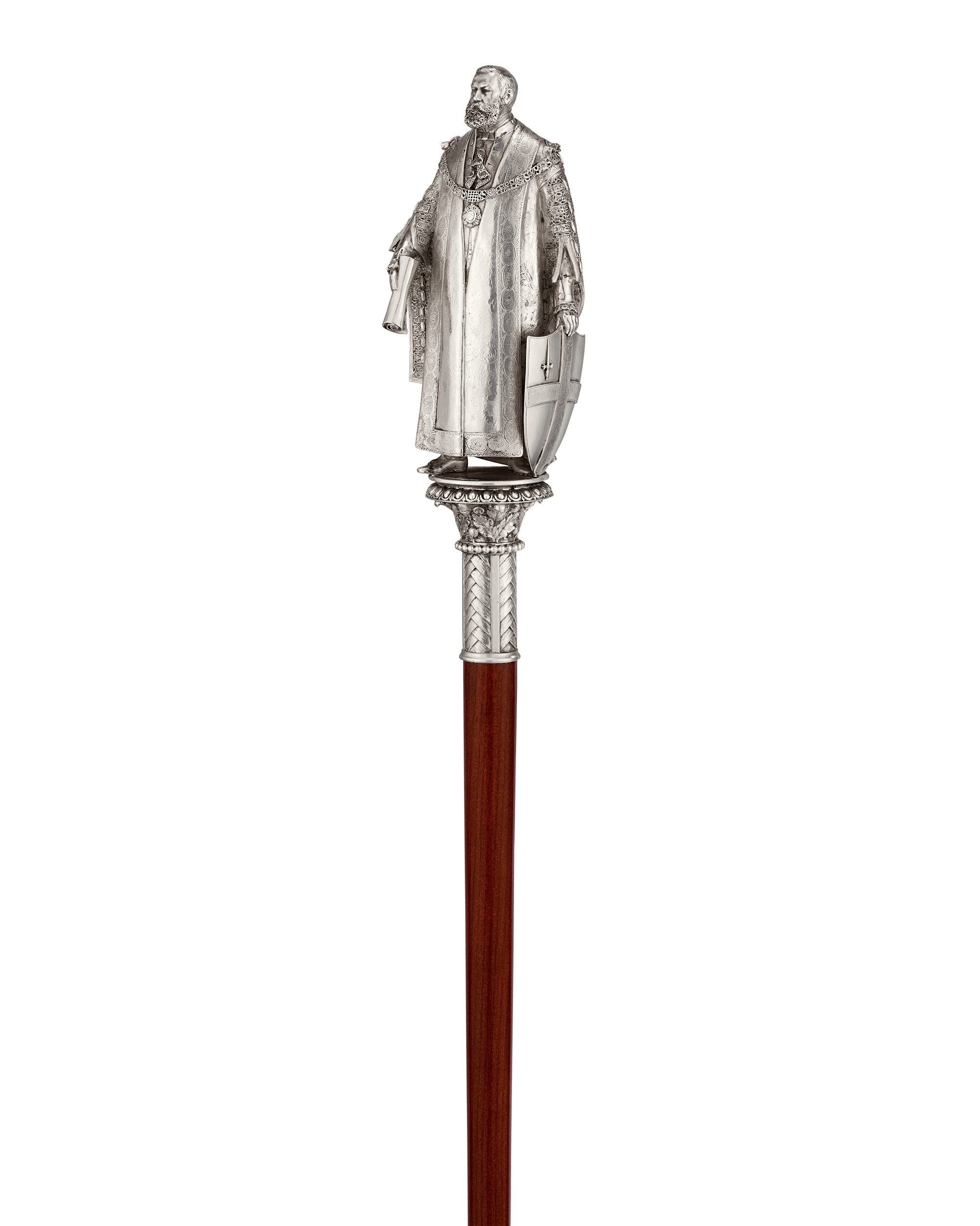 Silver Ceremonial Mace Head and Illuminated Address to Robert Nicholas Fowler, Lord Mayor of London