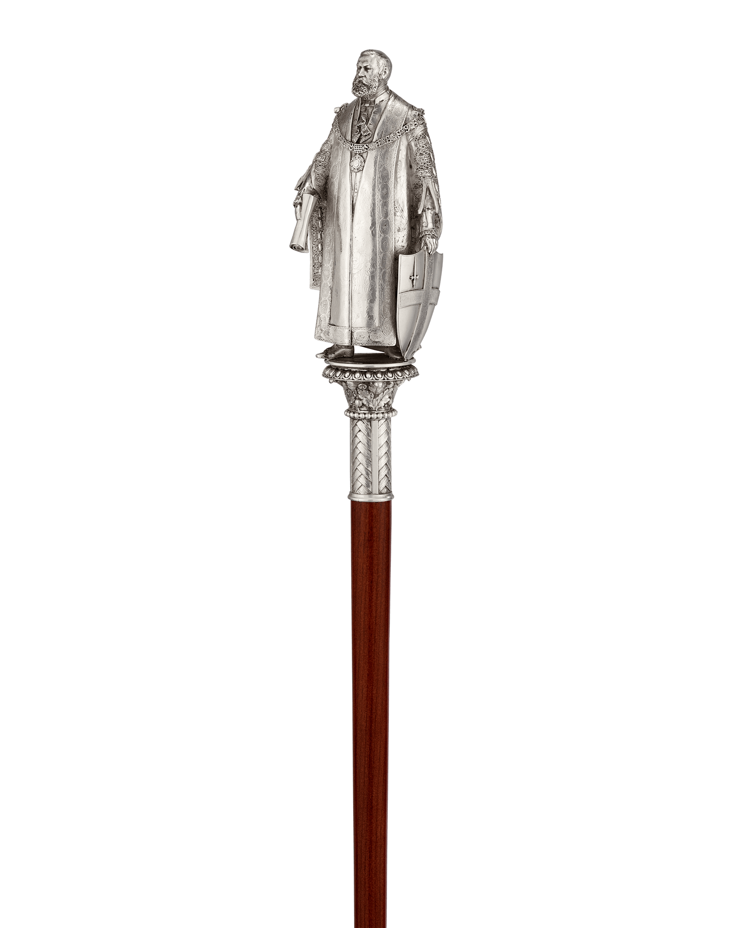 Silver Ceremonial Mace Head and Illuminated Address to Robert Nicholas Fowler, Lord Mayor of London