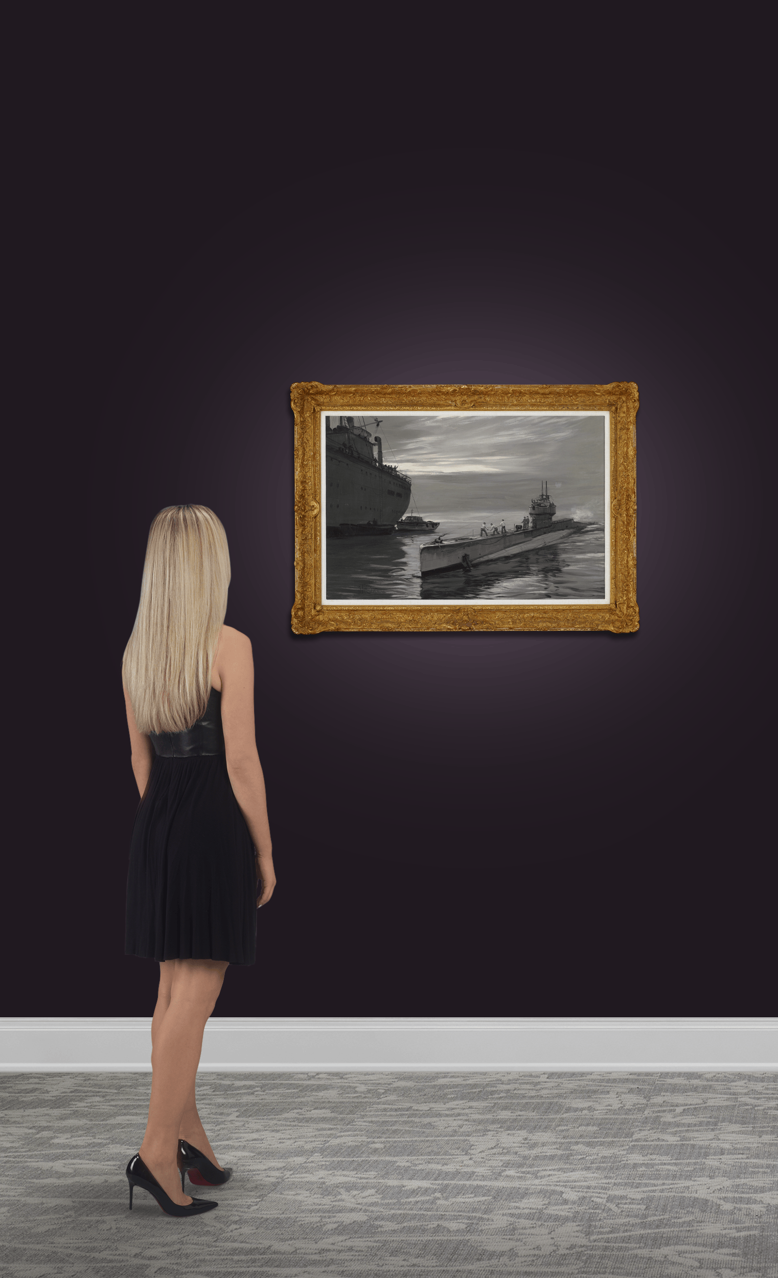 Submarine with Supply Ships by Montague Dawson