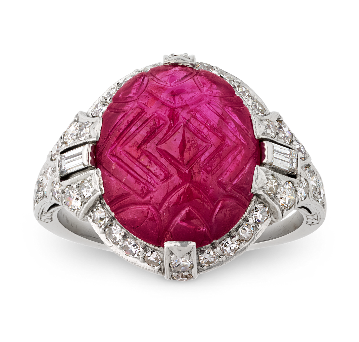Tiffany & Co. Untreated Carved Burma Ruby Ring