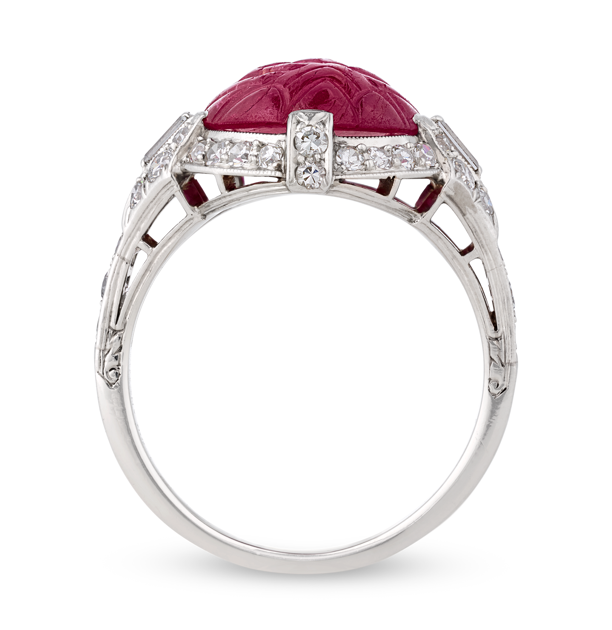 Tiffany & Co. Untreated Carved Burma Ruby Ring
