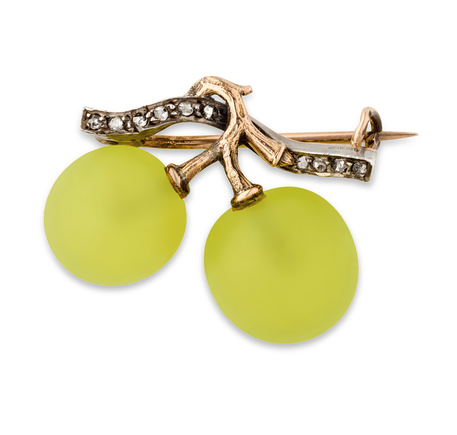 Belle Epoque Art Glass Grape Brooch