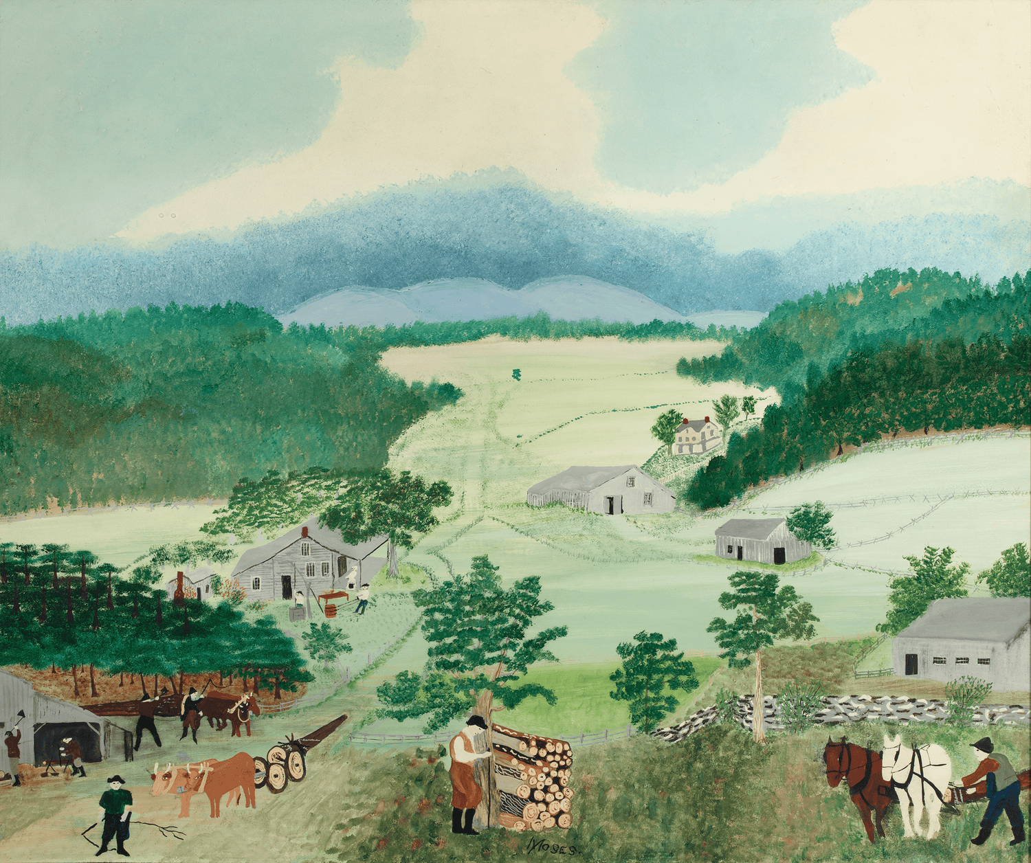 First Wagon on Cambridge Pike by Grandma Moses