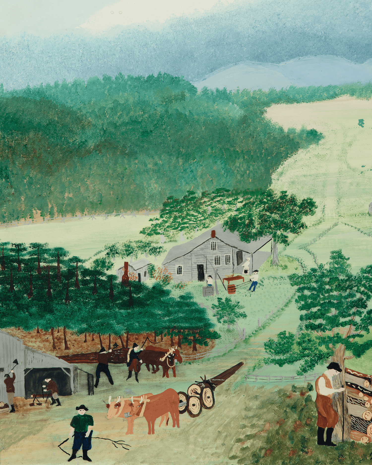 First Wagon on Cambridge Pike by Grandma Moses