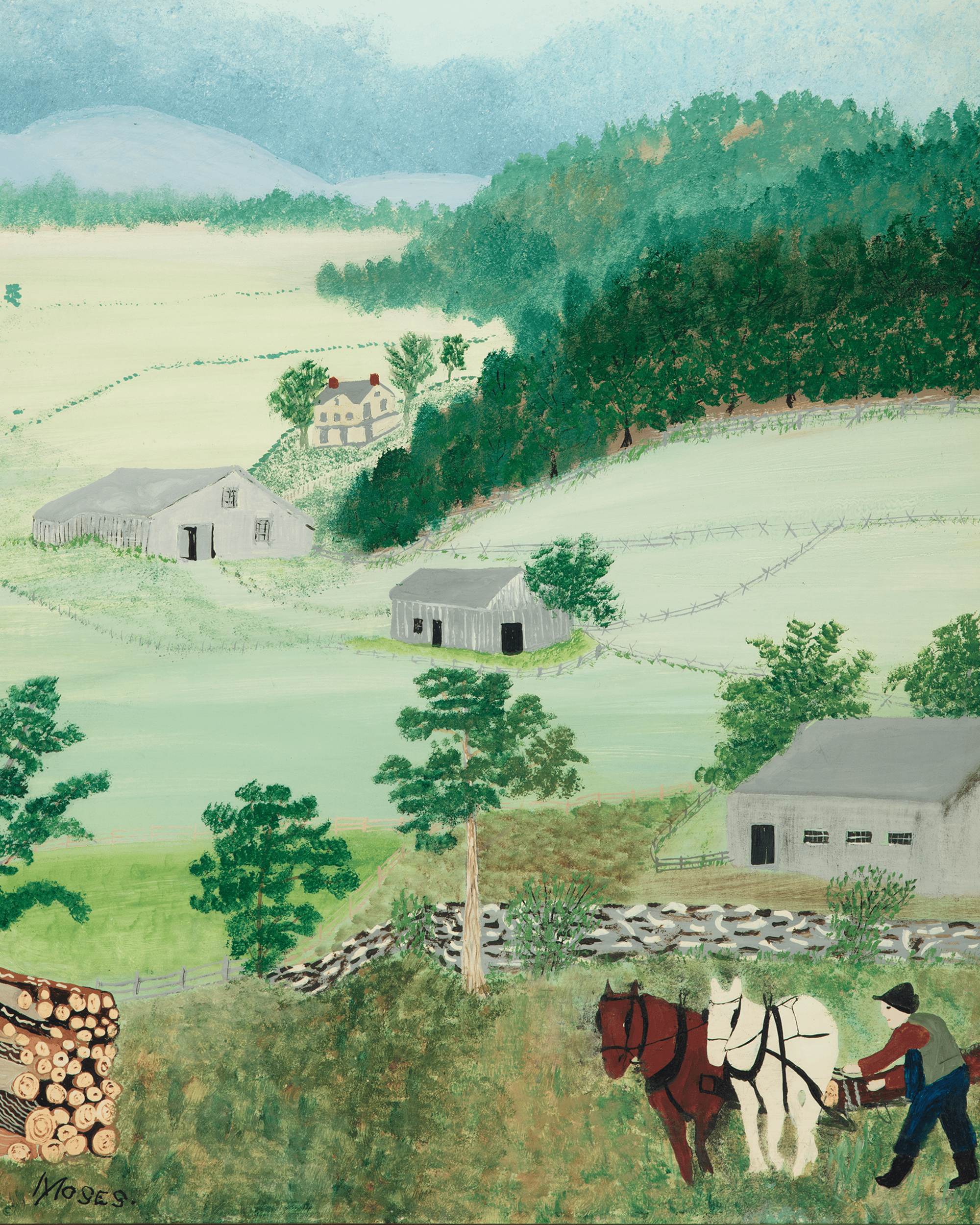 First Wagon on Cambridge Pike by Grandma Moses