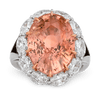 Padparadscha Sapphire Ring, Untreated, 13.64 Carats