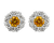 Fancy Intense Orange Yellow Diamond Earrings, 0.71 Carat