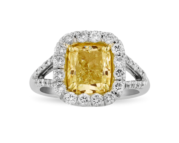 Fancy Intense Yellow Diamond Ring, 2.18 Carats