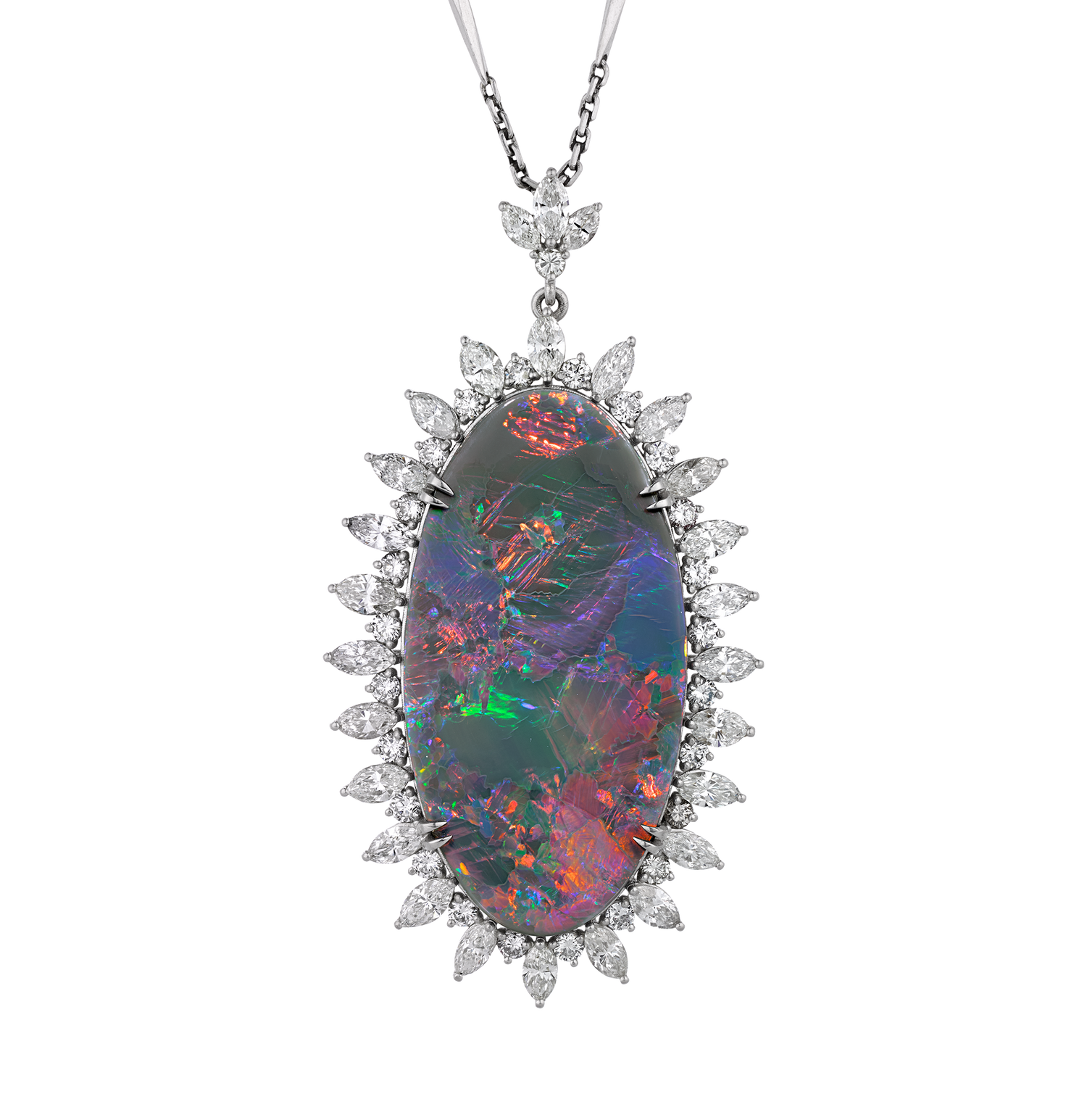 Black Opal Pendant, Untreated, 54.38 Carats