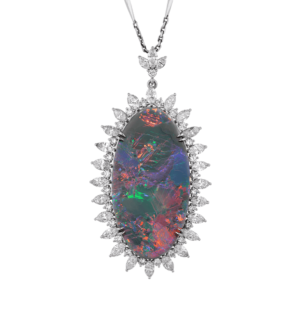 Black Opal Pendant, Untreated, 54.38 Carats