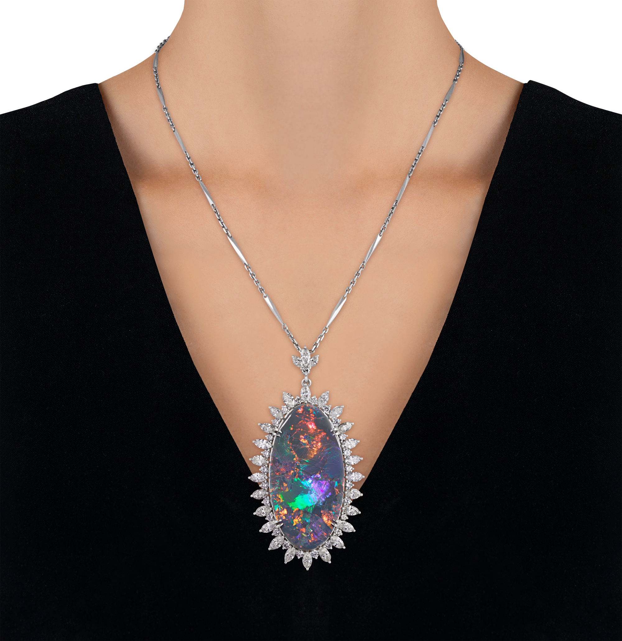Black Opal Pendant, Untreated, 54.38 Carats