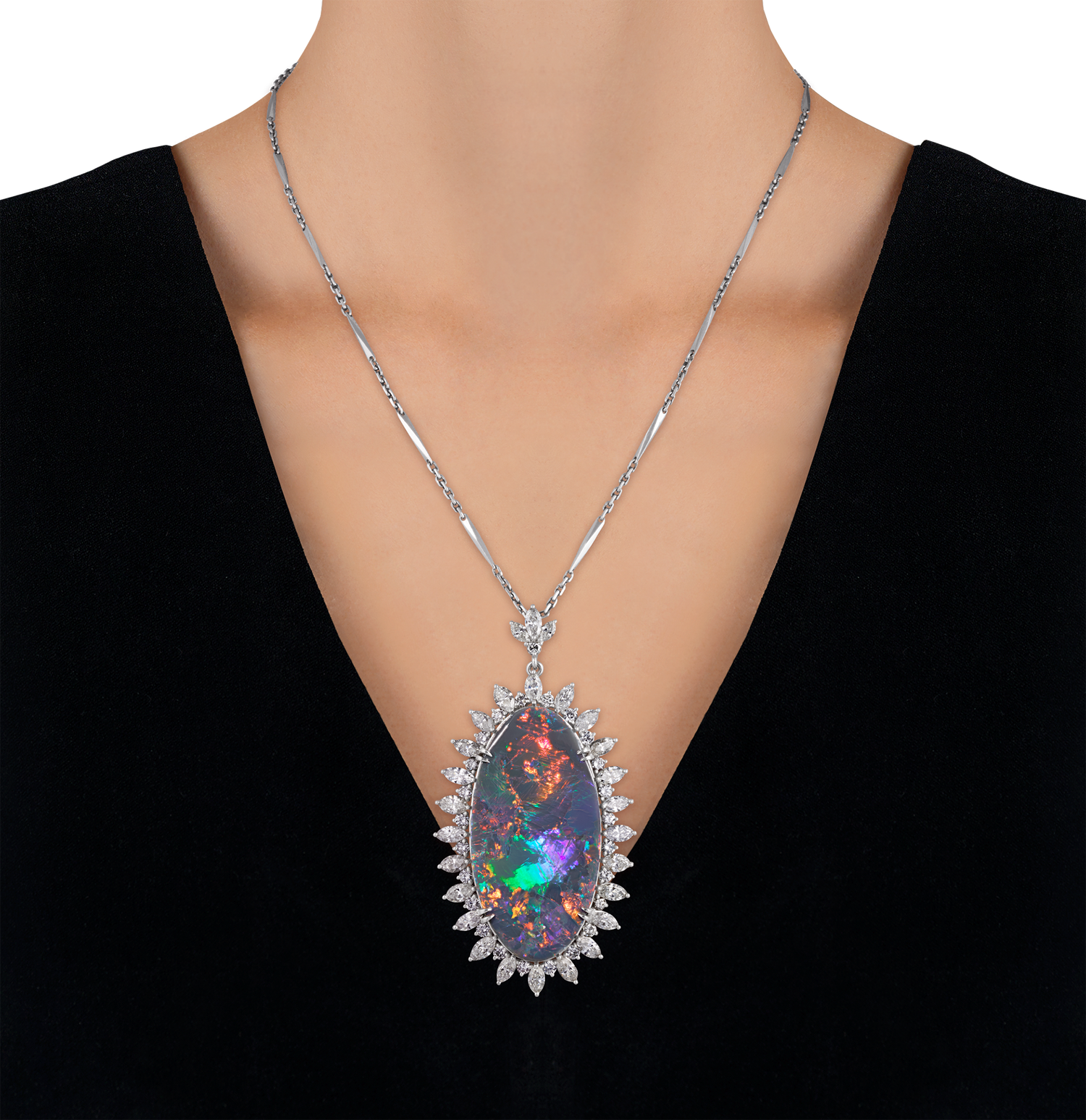 Black Opal Pendant, Untreated, 54.38 Carats