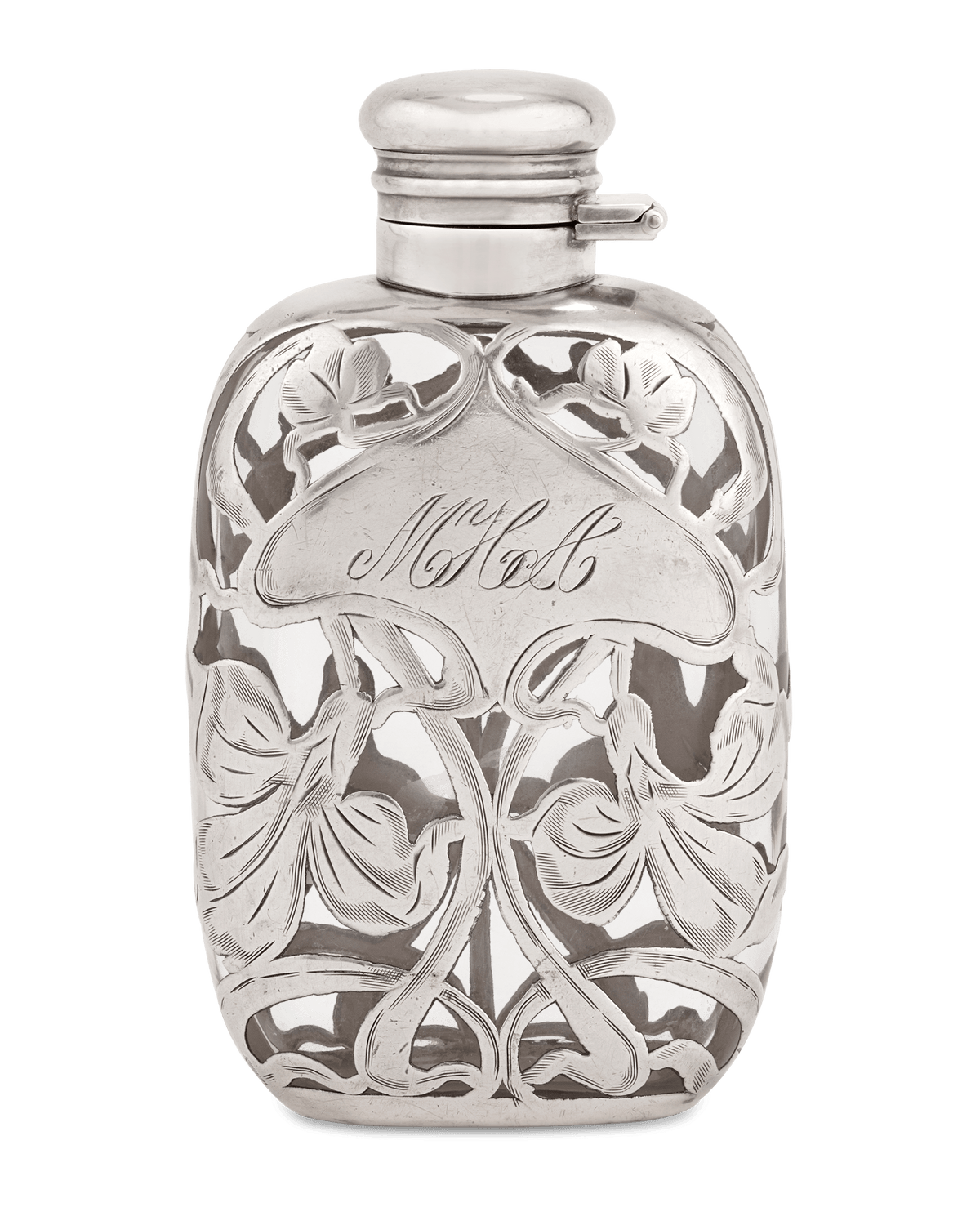 Glass and Silver Perfume Flask